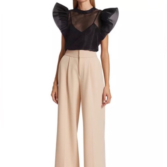 Joie Tops - Joie Black Sheer Ruffle Sleeve Blouse